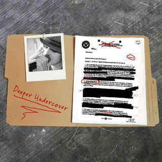A folder with the title "Deeper Undercover" written on it containing a photo of Endless Blue singer Laura Hillman and a blacked-out dossier.