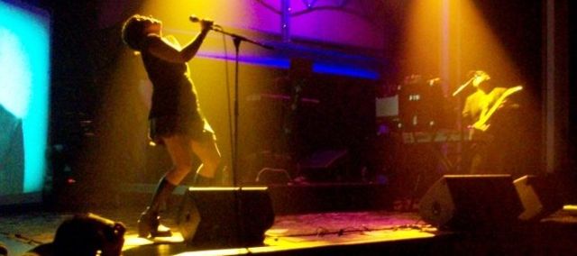 Laura Hillman and Nick Mitchell performing at The Varsity in Minneapolis on the 5th of May, 2010